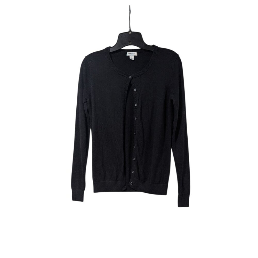 Old Navy Black Button Up Long Sleeve Cardigan Sz XS - Picture 1 of 6